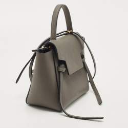 Pre Owned Celine Grey Leather Nano Belt Top Handle Bag