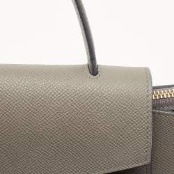 Pre Owned Celine Grey Leather Nano Belt Top Handle Bag
