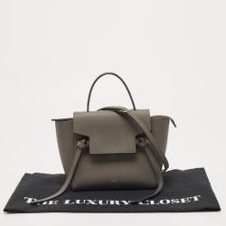 Pre Owned Celine Grey Leather Nano Belt Top Handle Bag