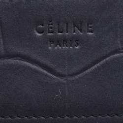 Pre Owned Celine Navy Blue Croc Embossed Leather Medium Phantom Luggage Tote