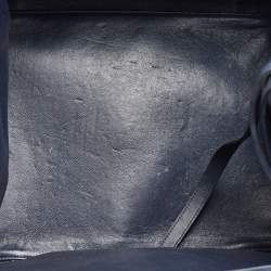 Pre Owned Celine Navy Blue Croc Embossed Leather Medium Phantom Luggage Tote