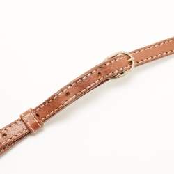 Pre Owned Celine Brown/Beige Macadam Coated Canvas and Leather Crossbody Bag