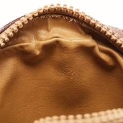 Pre Owned Celine Brown/Beige Macadam Coated Canvas and Leather Crossbody Bag