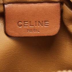 Pre Owned Celine Brown/Beige Macadam Coated Canvas and Leather Crossbody Bag