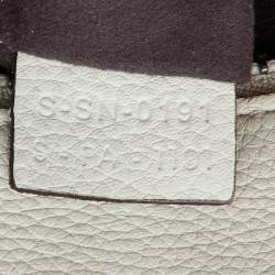Pre Owned Celine Off White Leather Mini Luggage Tote