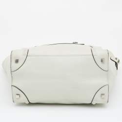 Pre Owned Celine Off White Leather Mini Luggage Tote