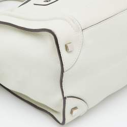 Pre Owned Celine Off White Leather Mini Luggage Tote