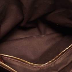 Pre Owned Celine Brown Macadam Fabric and Croc Embossed Leather Tote