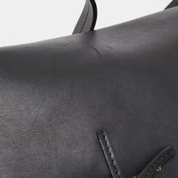 Pre Owned Celine Black Leather Clasp Flap Shoulder Bag