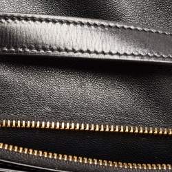 Pre Owned Celine Black/Beige Python and Leather Medium Classic Box Shoulder Bag