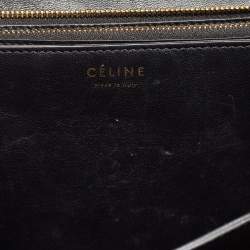 Pre Owned Celine Black/Beige Python and Leather Medium Classic Box Shoulder Bag