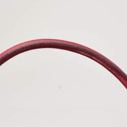 Pre Owned Celine Fuchsia Leather Front Pocket Satchel