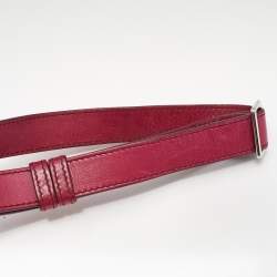 Pre Owned Celine Fuchsia Leather Front Pocket Satchel