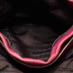 Pre Owned Celine Fuchsia Leather Front Pocket Satchel