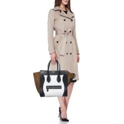 Pre Owned Celine Tri Color Leather and Suede Mini Luggage Tote