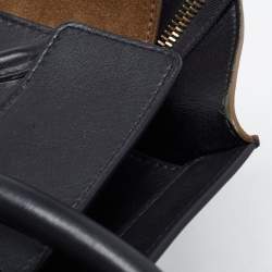 Pre Owned Celine Tri Color Leather and Suede Mini Luggage Tote