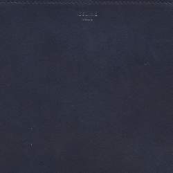 Pre Owned Celine Navy Blue Leather Braided Zip Pouch