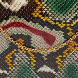 Celine Multicolour Python Tri Fold Chain Clutch 