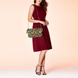 Celine Multicolour Python Tri Fold Chain Clutch 