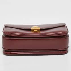 Pre Owned Celine Burgundy Leather Medium C Shoulder Bag