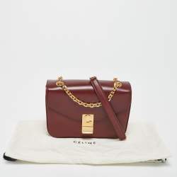 Pre Owned Celine Burgundy Leather Medium C Shoulder Bag