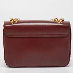 Pre Owned Celine Burgundy Leather Medium C Shoulder Bag