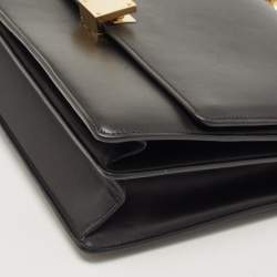 Pre Owned Celine Black Leather Large Case Flap Chain Bag