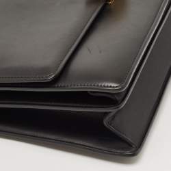 Pre Owned Celine Black Leather Large Case Flap Chain Bag