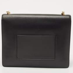 Pre Owned Celine Black Leather Large Case Flap Chain Bag