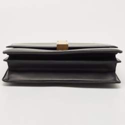Pre Owned Celine Black Leather Large Case Flap Chain Bag
