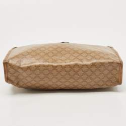 Celine Beige Macadam Coated Canvas and Leather Cosmetic Pouch