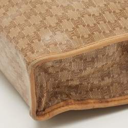 Celine Beige Macadam Coated Canvas and Leather Cosmetic Pouch