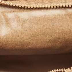 Celine Beige Macadam Coated Canvas and Leather Cosmetic Pouch