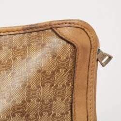Celine Beige Macadam Coated Canvas and Leather Cosmetic Pouch