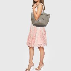 Pre Owned Celine Grey Leather Medium Tassel Phantom Cabas Tote