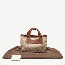 Pre Owned Celine Beige/Tan Macadam Canvas and Leather Boogie Tote