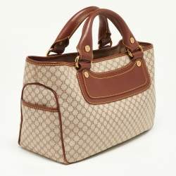 Pre Owned Celine Beige/Tan Macadam Canvas and Leather Boogie Tote