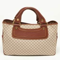 Pre Owned Celine Beige/Tan Macadam Canvas and Leather Boogie Tote