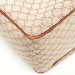 Pre Owned Celine Beige/Tan Macadam Canvas and Leather Boogie Tote