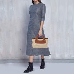 Pre Owned Celine Beige/Tan Macadam Canvas and Leather Boogie Tote