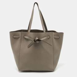 Pre Owned Celine Grey Leather Small Cabas Phantom Tote