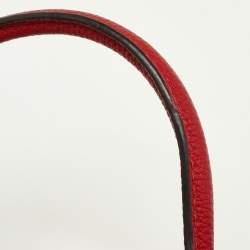 Pre Owned Celine Red Leather Nano Luggage Tote