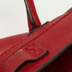 Pre Owned Celine Red Leather Nano Luggage Tote