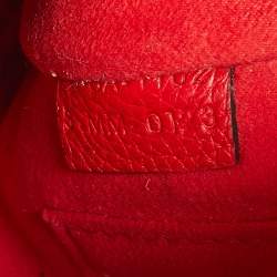 Pre Owned Celine Red Leather Nano Luggage Tote