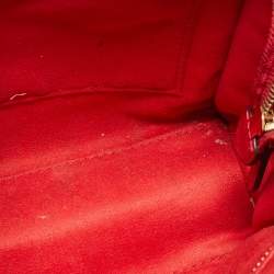 Pre Owned Celine Red Leather Nano Luggage Tote