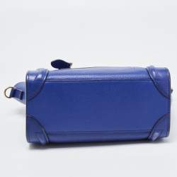 Pre Owned Celine Blue Leather Nano Luggage Tote