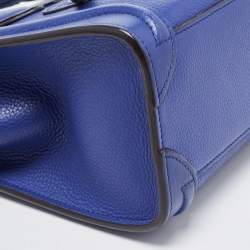 Pre Owned Celine Blue Leather Nano Luggage Tote