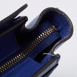 Pre Owned Celine Blue Leather Nano Luggage Tote