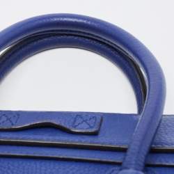 Pre Owned Celine Blue Leather Nano Luggage Tote