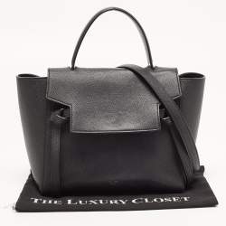 Celine Black Leather Micro Belt Top Handle Bag